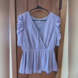 Maurices: Purple Polkadot Blouse